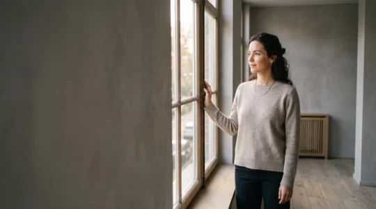 Portrait lumineux d'une femme incarnant l'harmonie entre santé digestive, humeur, peau et immunité